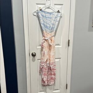 Beach coverup strapless pants with slit. Never worn.